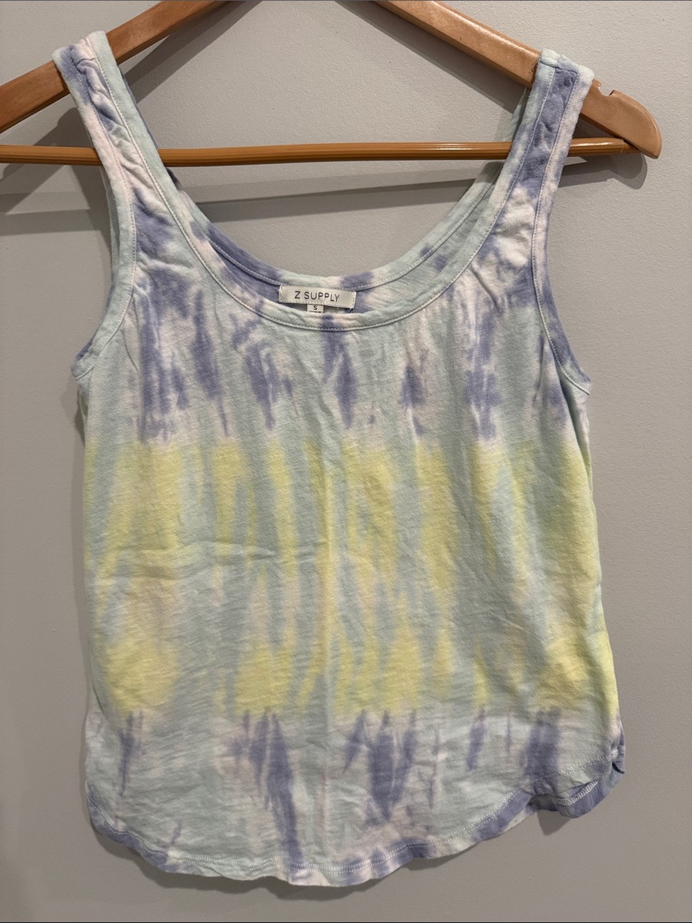 Z Supply Pastel Tie-Dye Tank Top - Light Blue & Pale Yellow